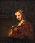 Rembrandt Peale Portrait of a Woman with a Pink Carnation Germany oil painting artist